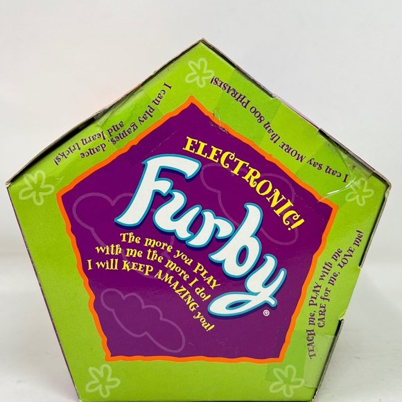 Furby Vintage‎ 1999 Raccoon Silver Gray Stripe - Brown Eyes - Factory Sealed Box - Picture 8 of 10